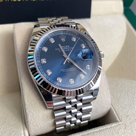 rolex datejust 41 blue with diamonds|rolex datejust full diamond preis.